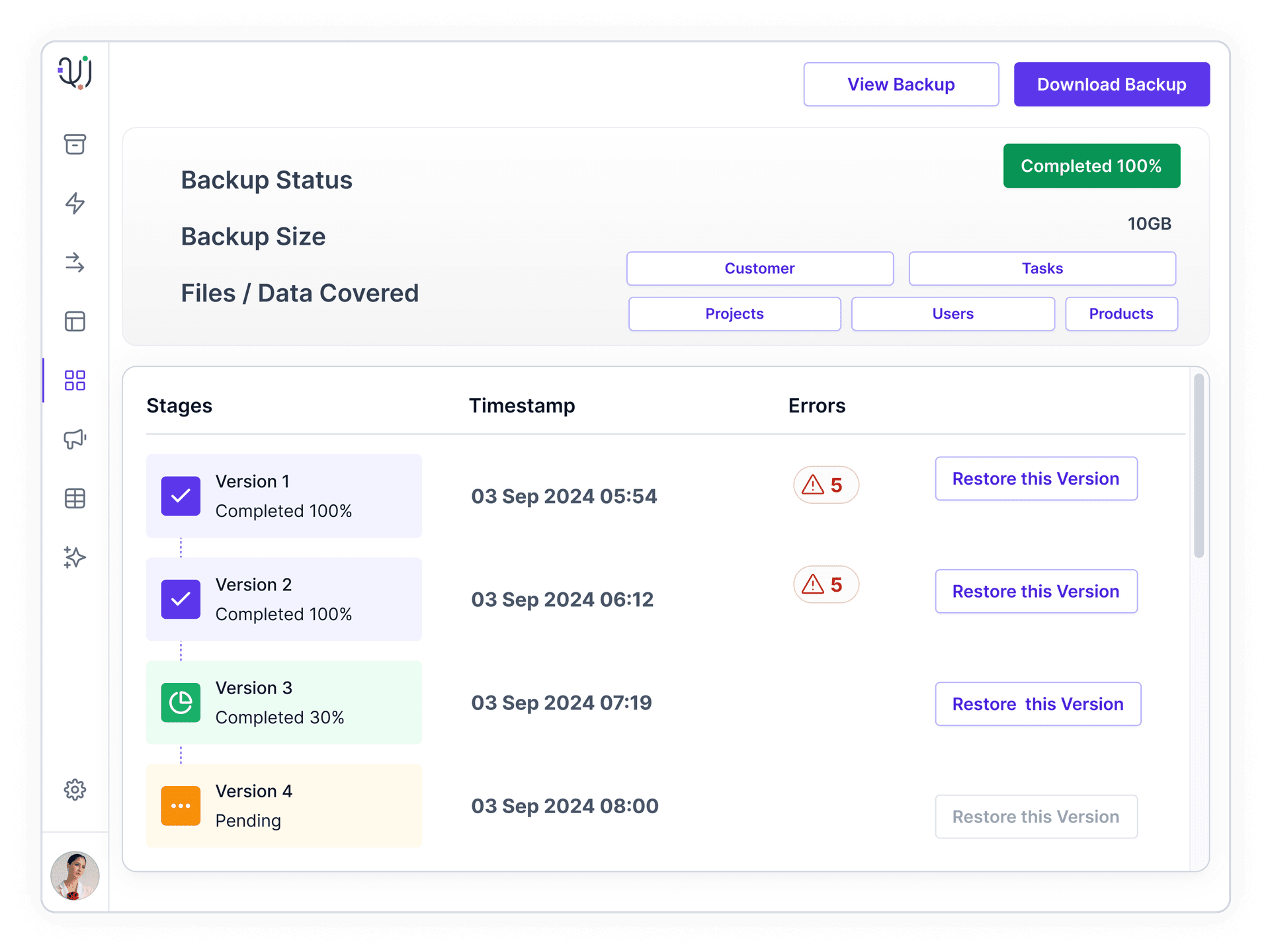 Point-in-time recovery options with automated pre-migration backups