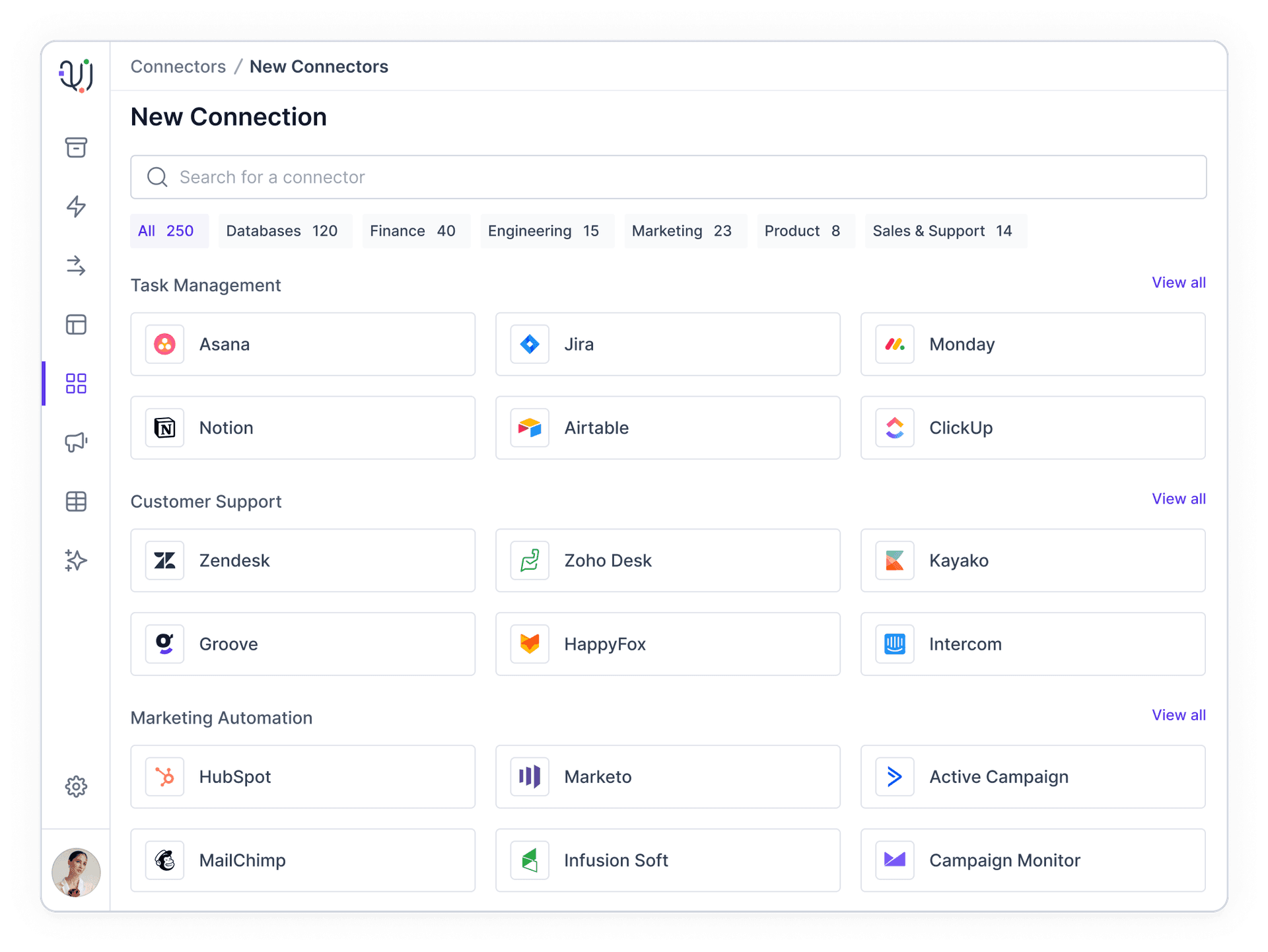 Connect to Most Popular SaaS Apps within minutes