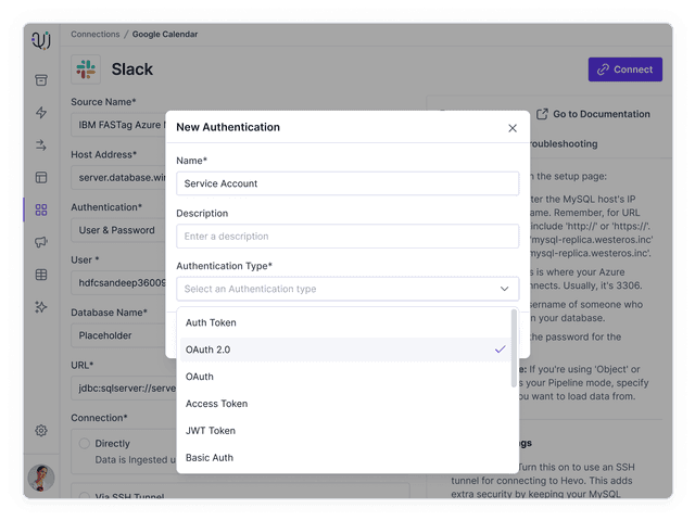 Support for various authentication methods