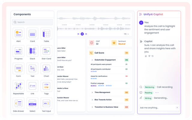 Design intuitive AI-powered interfaces with drag-and-drop simplicity